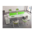orizeal carré table de bureau pliante centrale avec écran en plastique vert